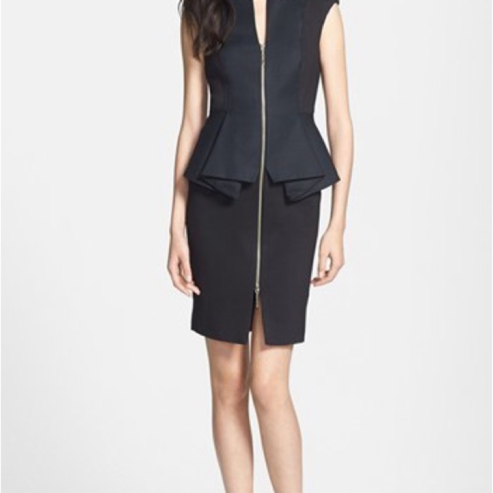 Ted Baker Black Dress with Peplum Detail